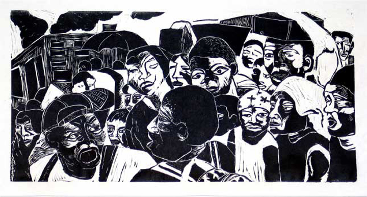 leni fried art print "the faces of Katrina"