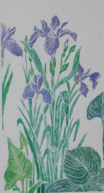 irises floral art print by leni fried