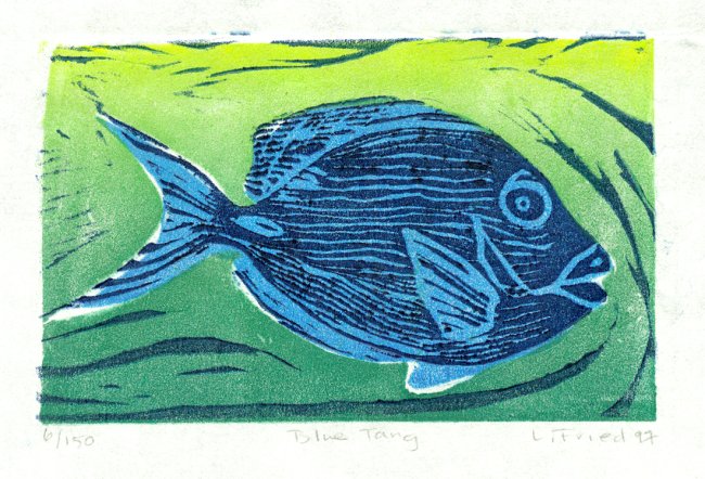 blue tang travel art print